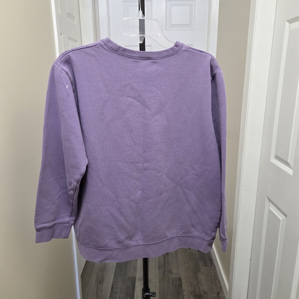 Northern Reflections Purple Cotton Blend Sweatshirt | Bird Print Crewneck Cozy - Picture 7 of 8